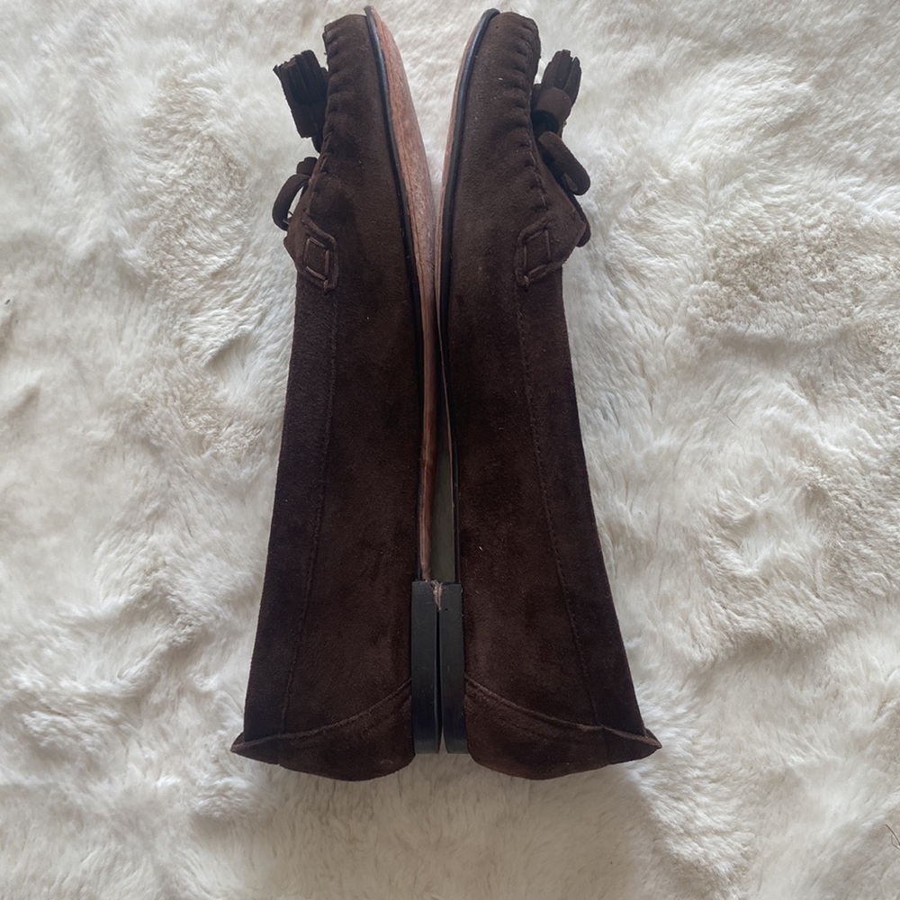 Cole Haan | Brown suede tasseled moccasin style slip on driving shoes | size 8.5 - Picture 5 of 9